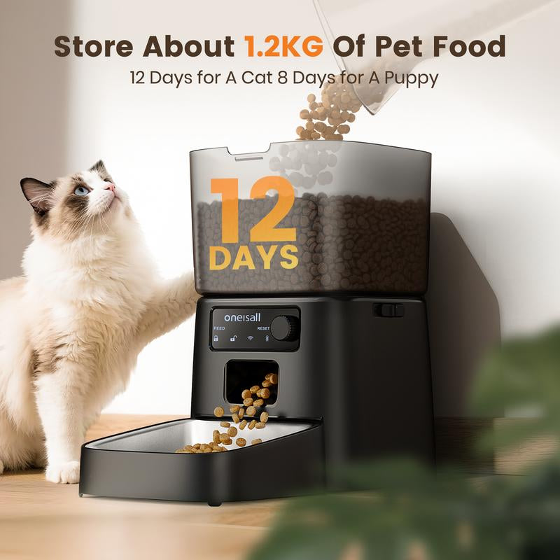 Smart Pet Feeder, 3.5L Automatic Food Dispenser for Cats, Dogs,Small Pets Indoor, Timed and Quantitative Dry Food Cat Feeder