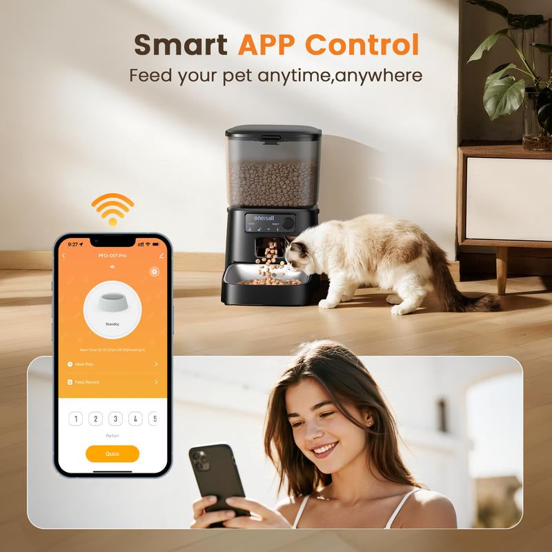 Smart Pet Feeder, 3.5L Automatic Food Dispenser for Cats, Dogs,Small Pets Indoor, Timed and Quantitative Dry Food Cat Feeder