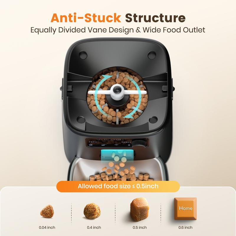 Smart Pet Feeder, 3.5L Automatic Food Dispenser for Cats, Dogs,Small Pets Indoor, Timed and Quantitative Dry Food Cat Feeder